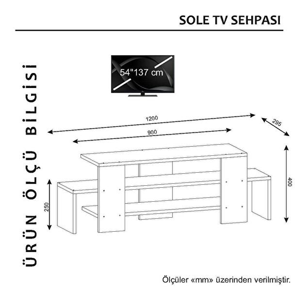 Masă TV Litumi (alb + Nuc) 