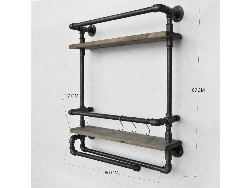 Raft de perete Dubima (nuc + Negru)