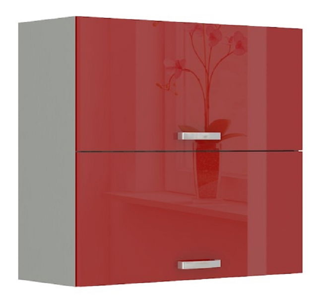 Dulap superior de bucătărie 80 GU-72 Pleitton (roșu lucios)