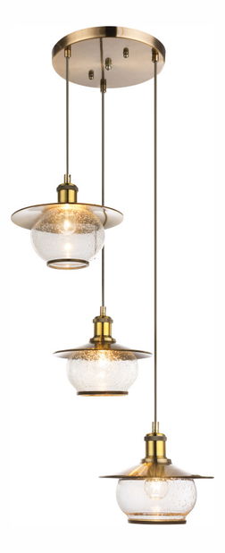 Viseća svjetiljka Nevis 69030-3H (klasična) (brončana + prozirna)