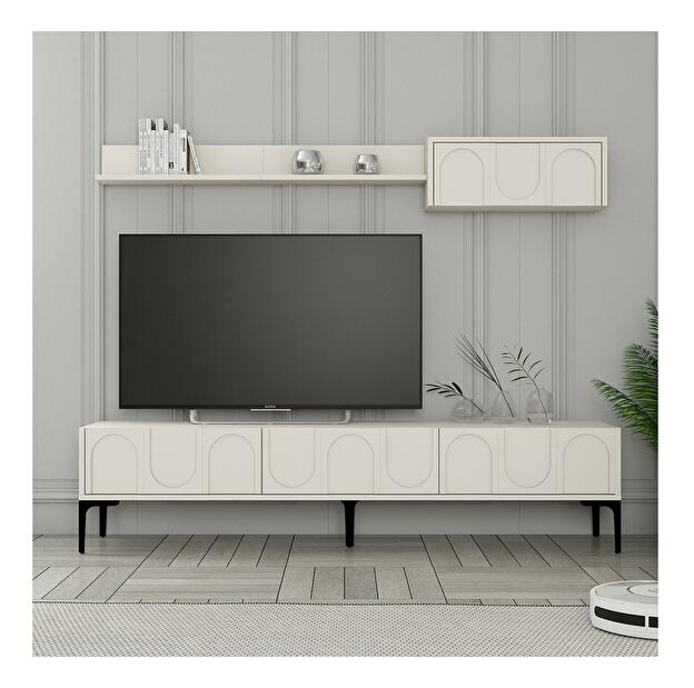 Set mobilier living Lyantela (Crem + negru)