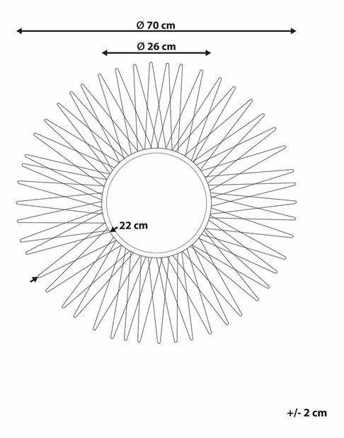 Fali tükör Shonelle (arany) 