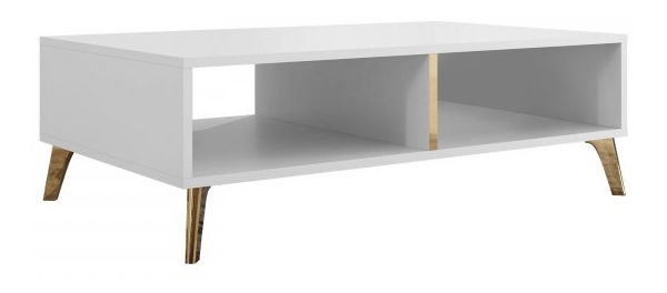 Măsuță cafea Rostasi (alb + auriu)