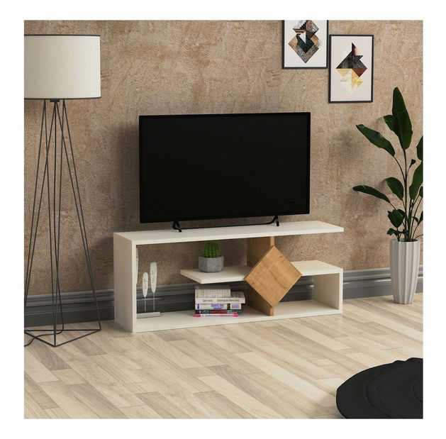 TV stolík Nanosa (biela + dub) 