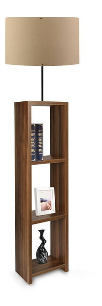 Podna svjetiljka s policama Astaresta 7 (svijetlosmeđa + tamno drvo)