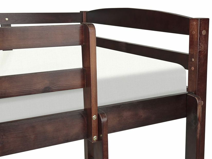 Krevet na kat 90 cm Reggeton (tamno drvo) (s podnicom i prostorom za odlaganje)