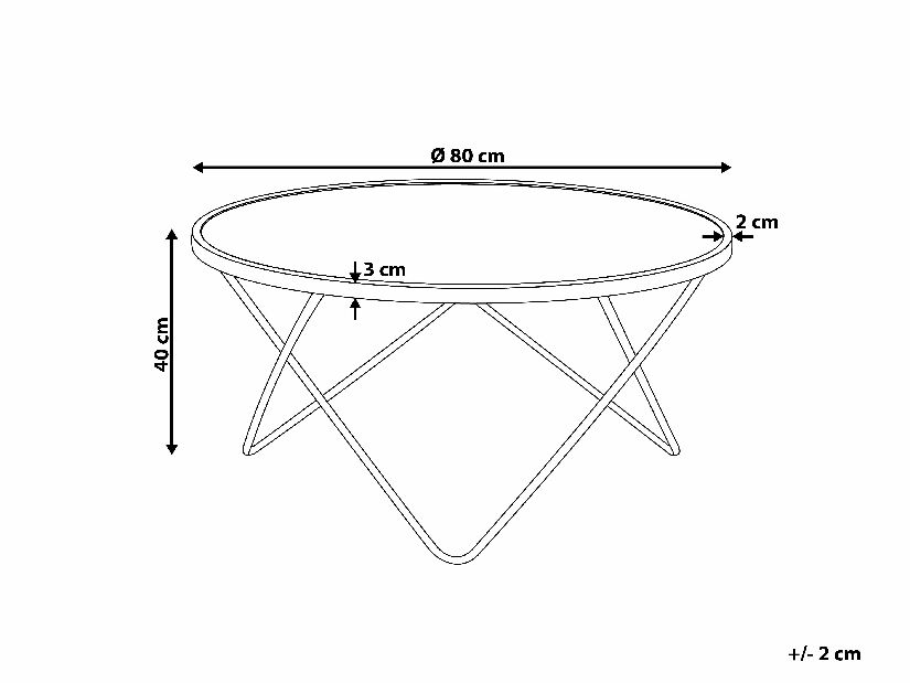 Masă de cafea Meredith (alb) (efect de marmură)