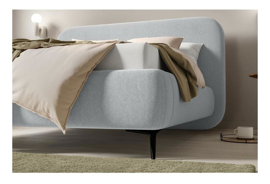 Franciaágy 140 cm Mononoke 140 (ágyráccsal) (szürke + fekete) 