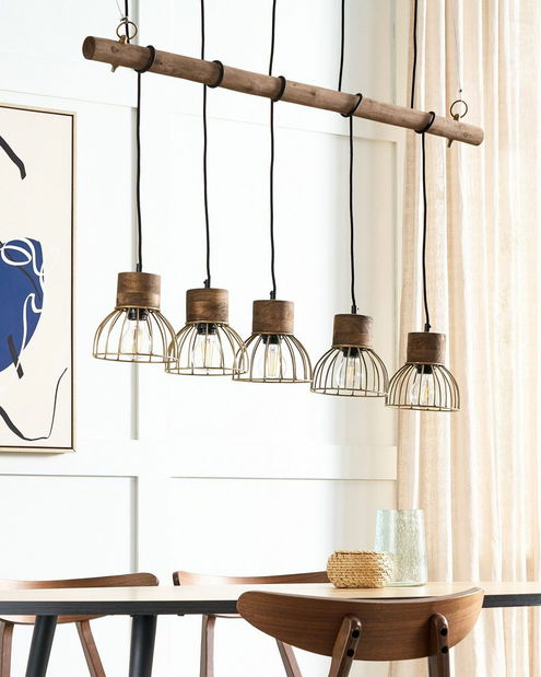 Függesztett lámpa Ved (világos fa) 