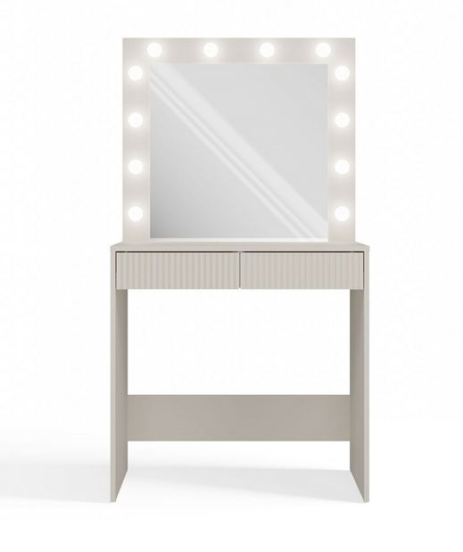 Toaletný stolík Micras Slim 1 (kašmír) (so zrkadlom) (s LED osvetlením)