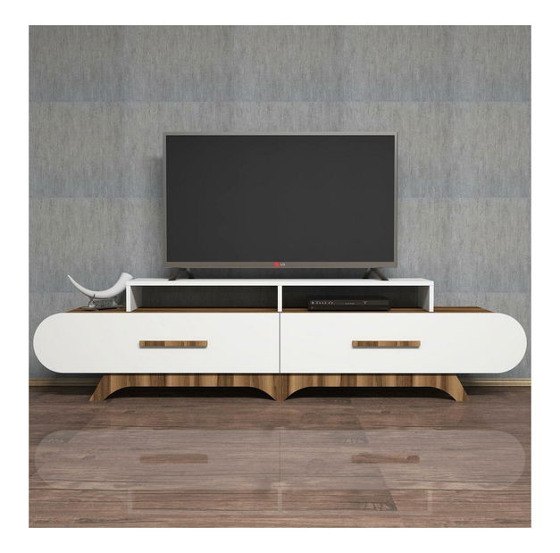 Masă TV/Dulap Florian (Nuc + Alb)