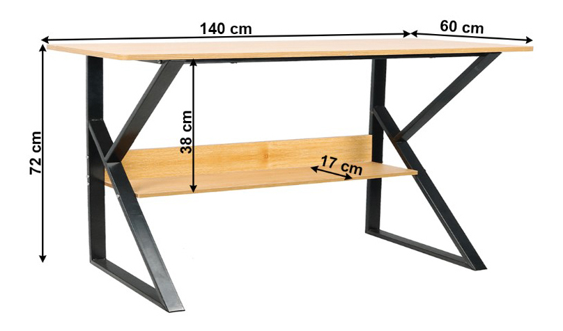 Masă de scris Torin (Fag + negru) *vânzare stoc