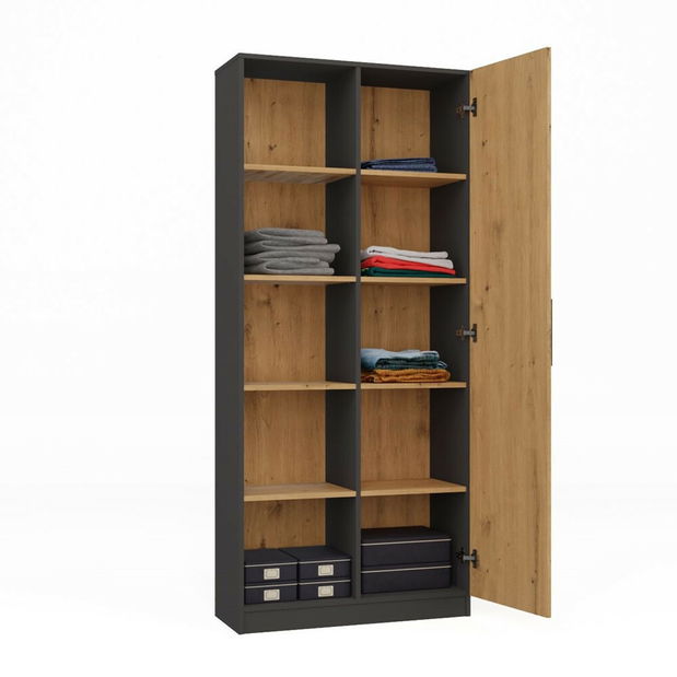 Regál Recados 1 (antracit + artisan tölgy)