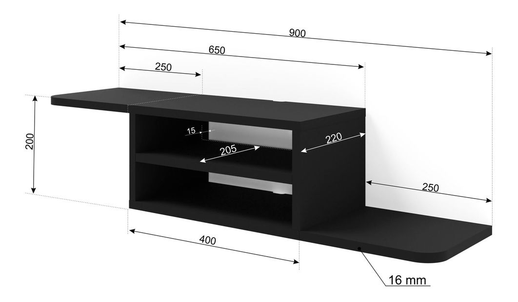 TV szekrény/asztal Decal (fekete)