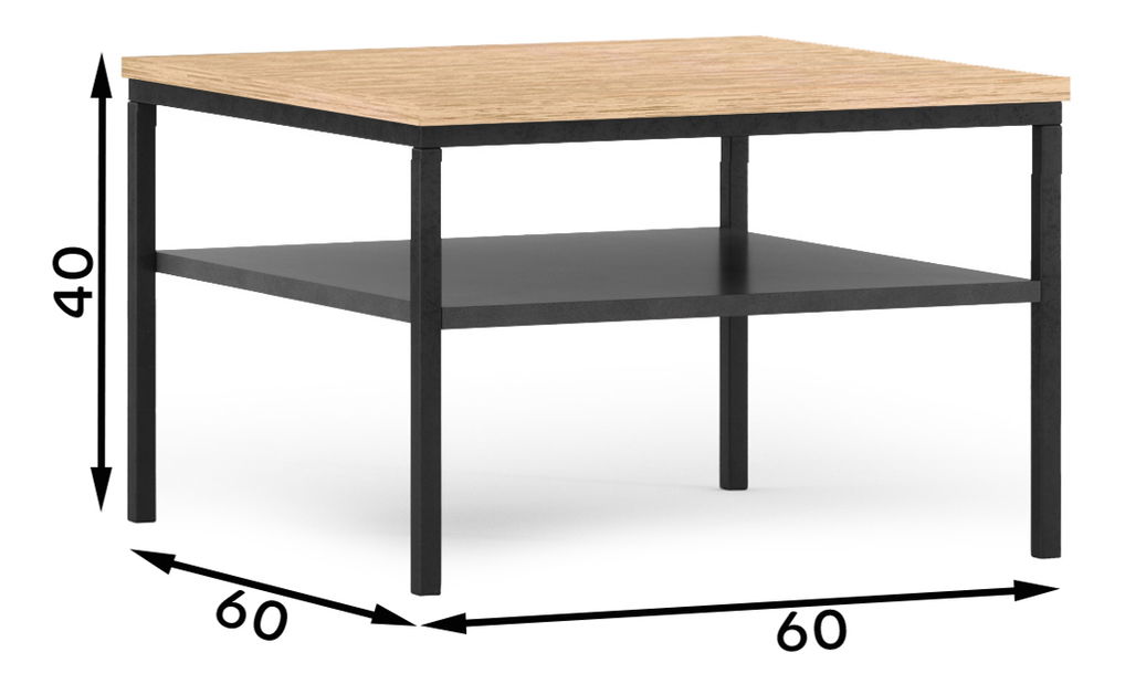 Konferenčný stolík Loyd (dub artisan + čierna matná)