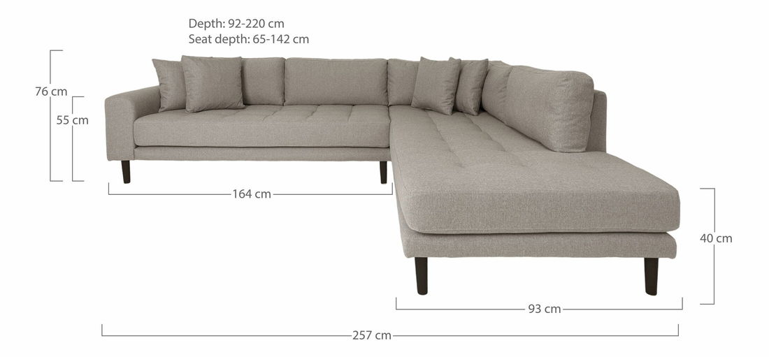 Rohová sedacia súprava (P) Lvaveriaora L (kamenná)