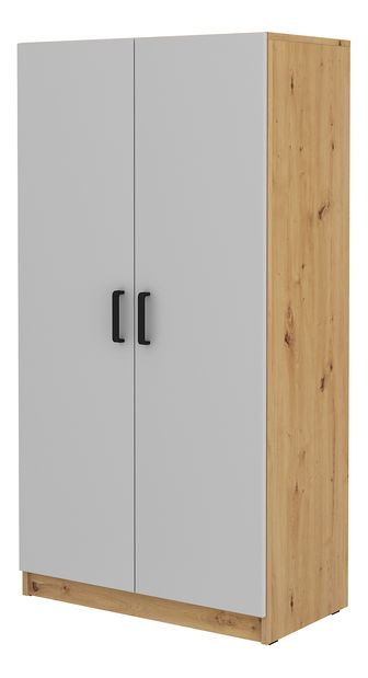 Ruhásszekrény Mantela 108 (artisan tölgy + világosszürke)
