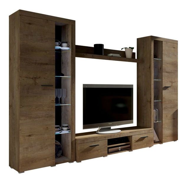 Mobilier living Rokara XL (stejar sonoma) (iluminat LED Alb)