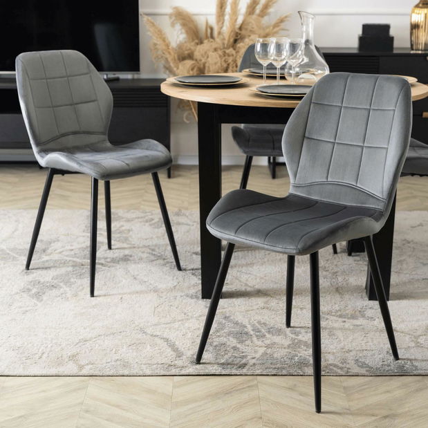 Blagovaonska stolica Inolvidable (siva + crna) 