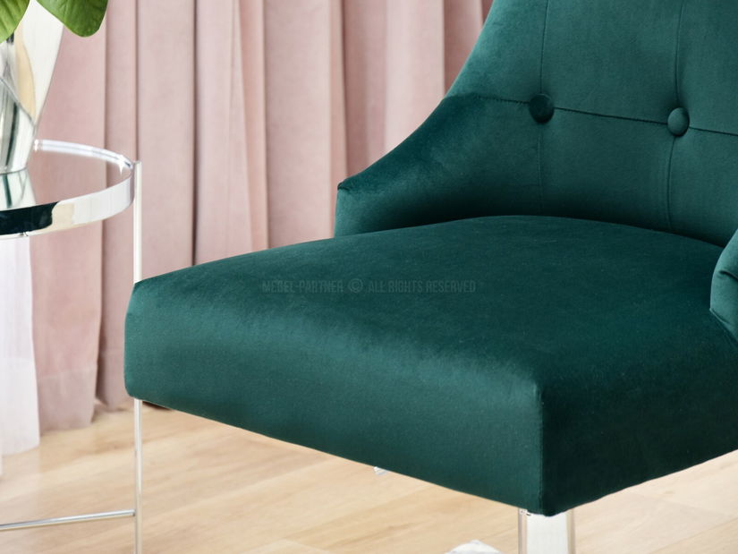 Kreslo Elza (zelená + chrómová)