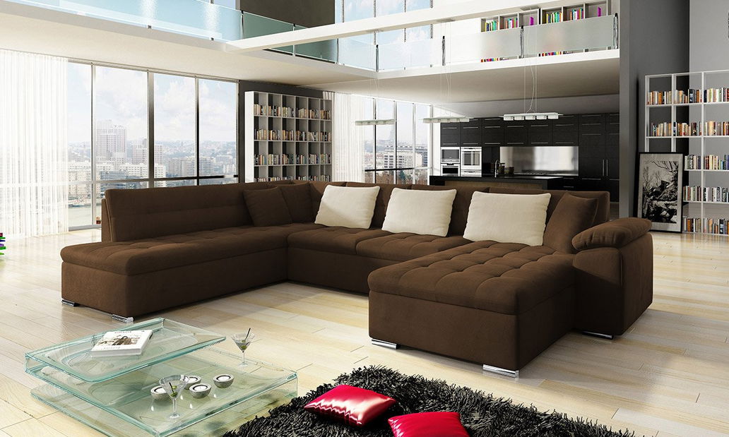 Colțar Talia (maro închis + crem)