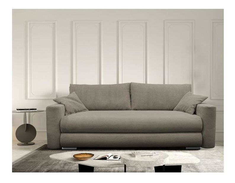 Széthúzható kanapé Roselon (szürkésbarna) (tárolóhellyel)