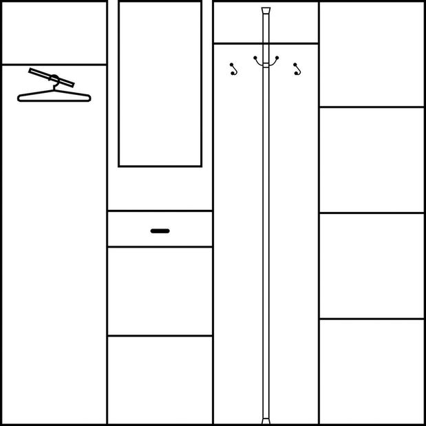 Predsoblje Laine 5 Šljiva + bijela 