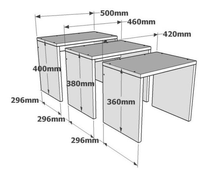 Set stolića za kavu (3 kom.)- Kuduve (bijela)