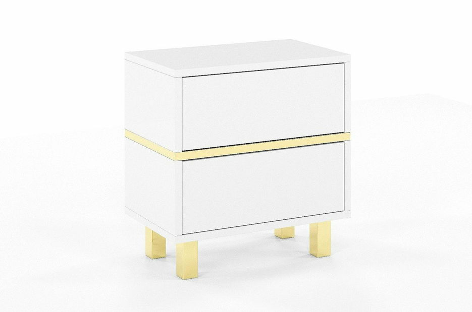 Nočný stolík Naturlig Mynga (vysoký lesk biely)