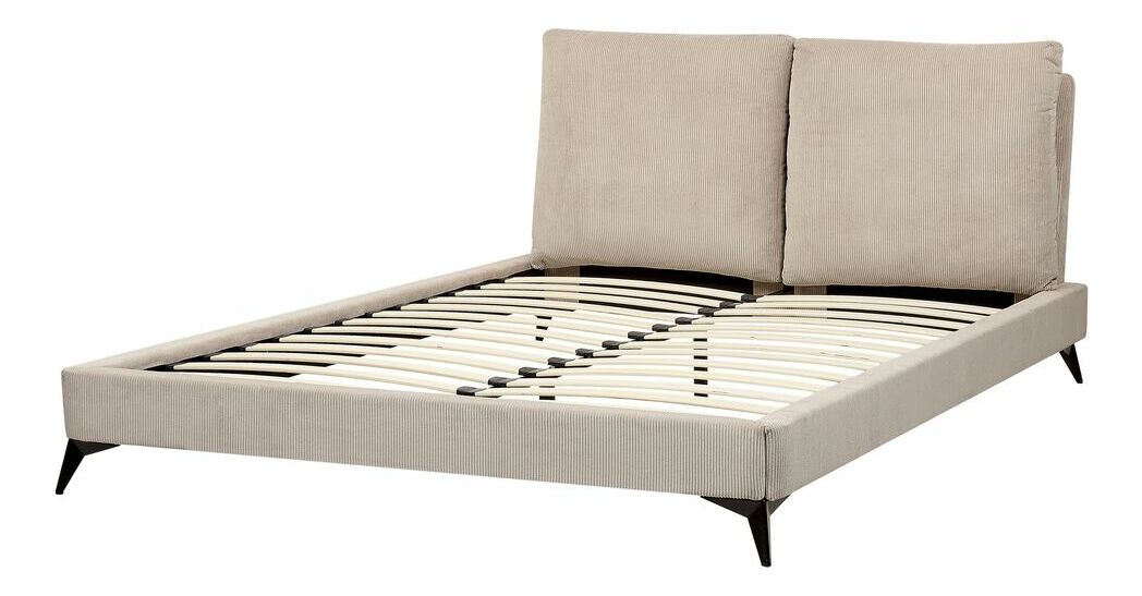 Franciaágy 160 cm Mellody (szürkésbézs) (ágyráccsal)