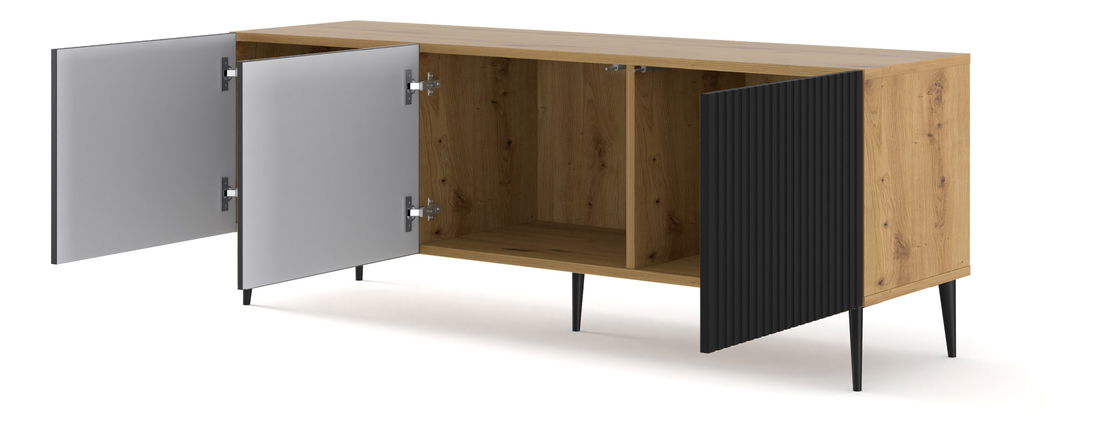 TV stolík/skrinka Rawy 2 (dub artisan + čierna)