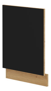 Predná kuchynská doplnková časť so soklom Miraluna (dub artisan + čierna matná)