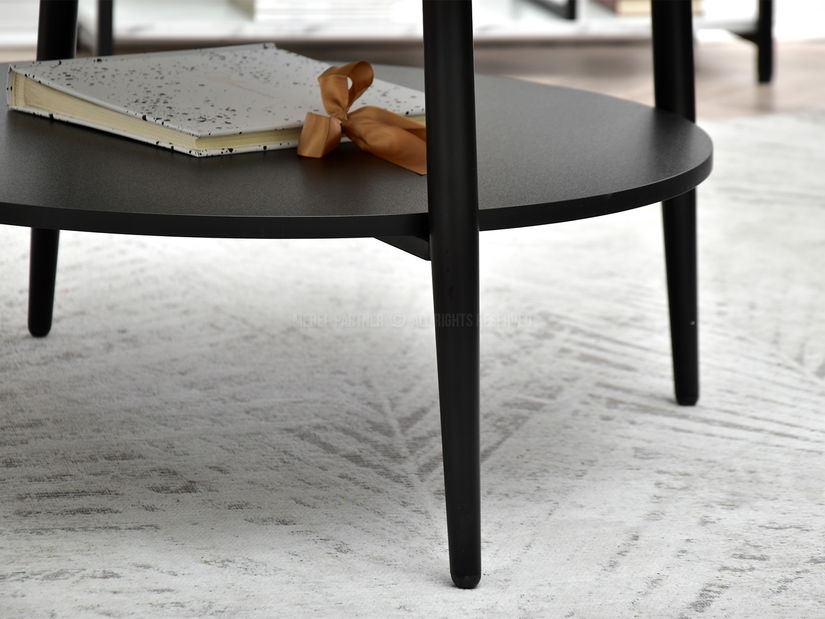 Stolić za kavu Randolf Xl (bijeli mramor + crna)