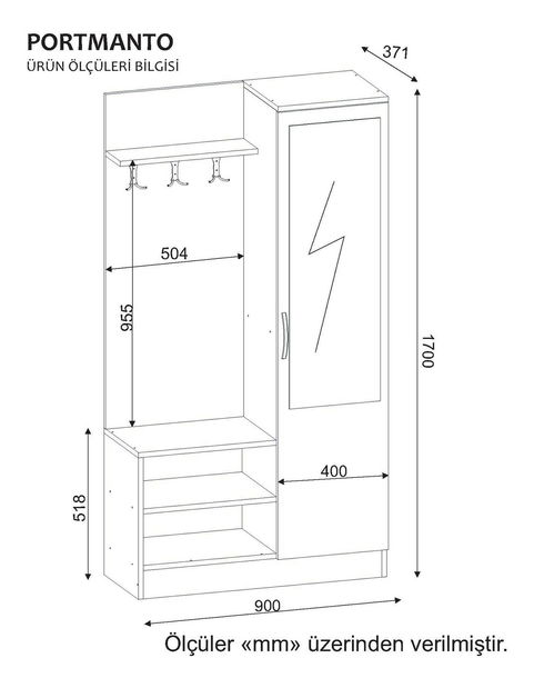Előszoba bútor szett Dereck (fehér) *kiárusítás