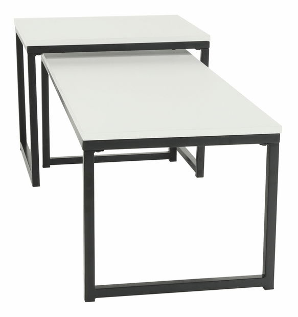 Set 2 ks konferenčných stolíkov Kastty typ 2 (biela + čierna)