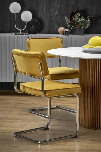 Blagovaonski stol Branda (bijeli mramor + orah)