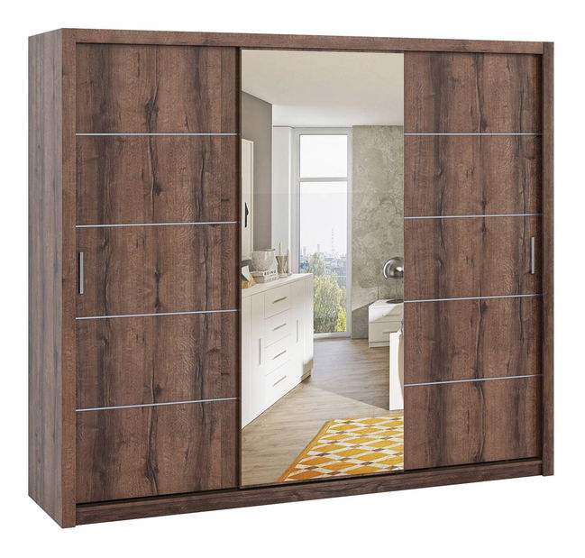 Ormar za garderobu Klary KE12 (hrast monastery + ogledalo)