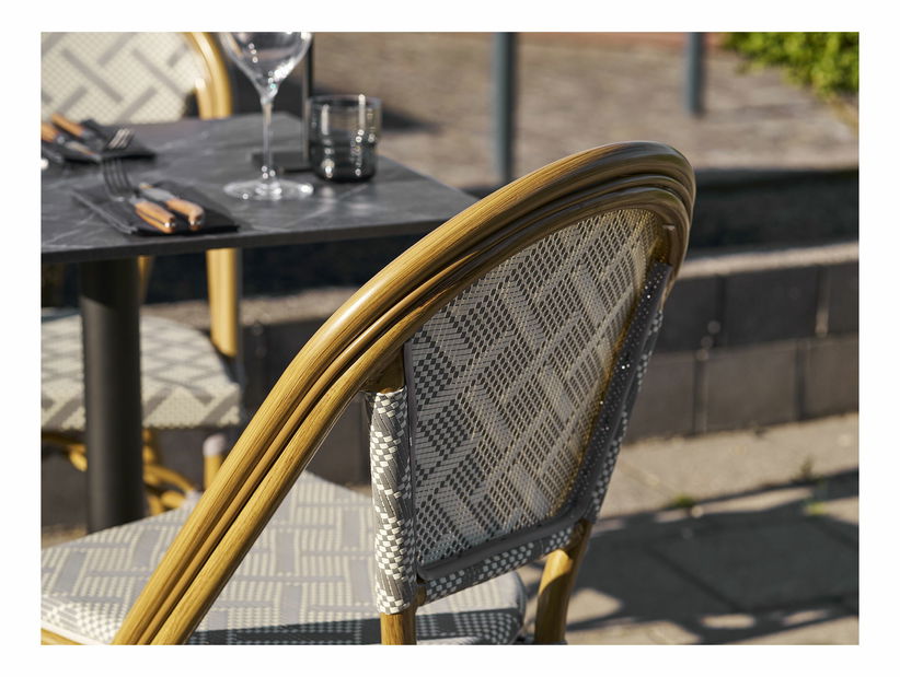 Záhradná stolička Lazulia (biela + sivá)