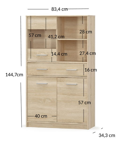 Vitrină Terrell (Stejar sonoma)