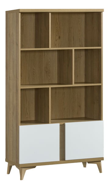 Regál typ O4 Onley (fényes fehér + riva tölgy)