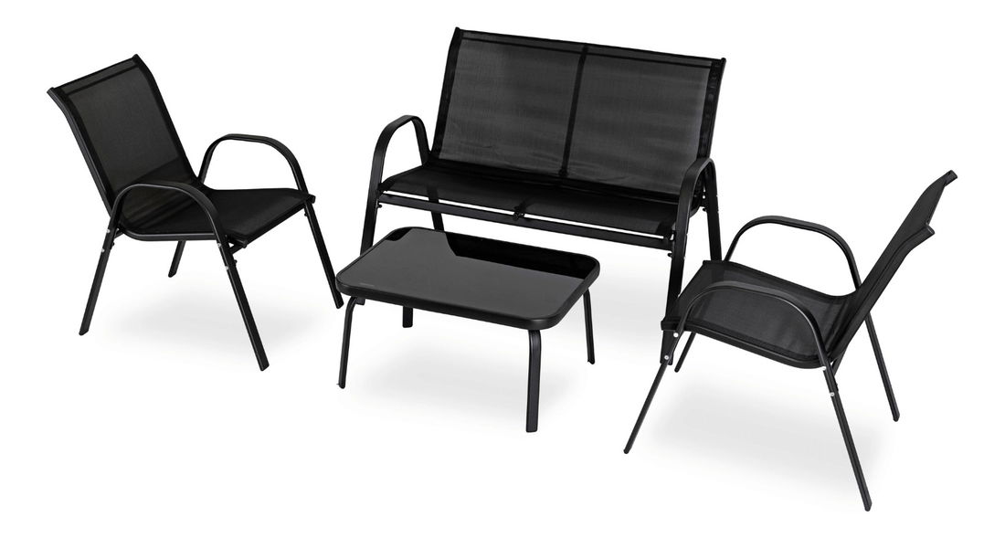 Záhradný set Magro (čierna) (pre 4 osoby)