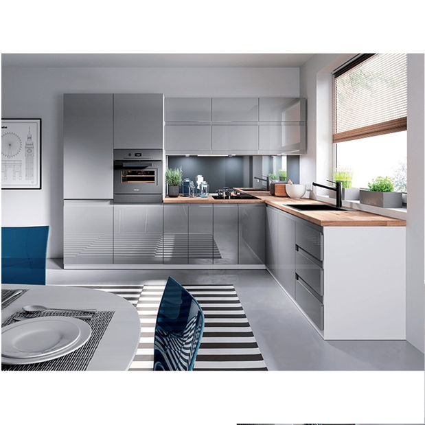 Donji kuhinjski ormarić D40S1 Aurellia (bijela + sivi sjaj) (L)