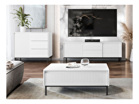 Set mobilier living Somkera II (Alb + auriu) 