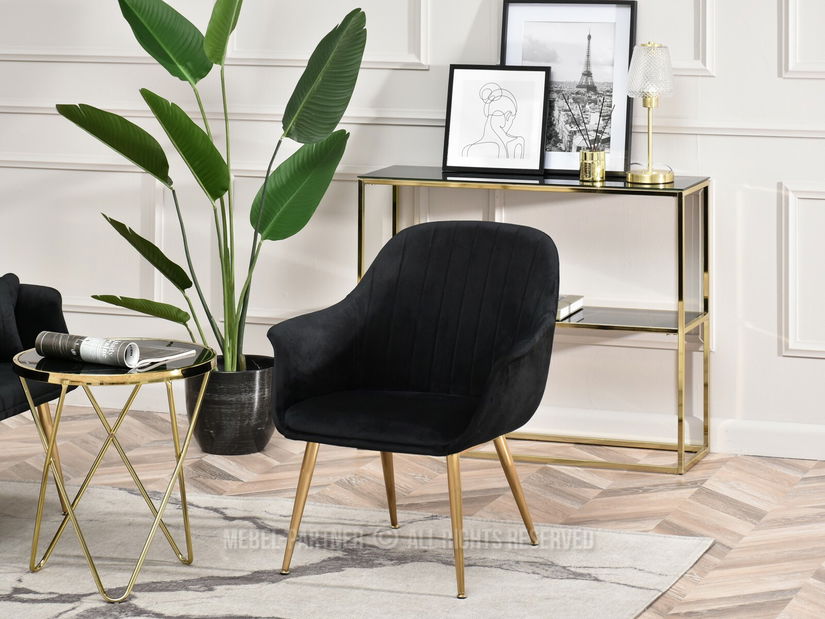 Fotelja Osmol F (crna + zlatna)