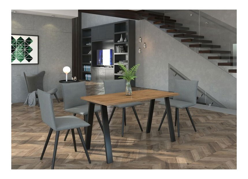 Masă de sufragerie Kermit 138x67 (stejar lancelot) (pentru 4 6 persoane)