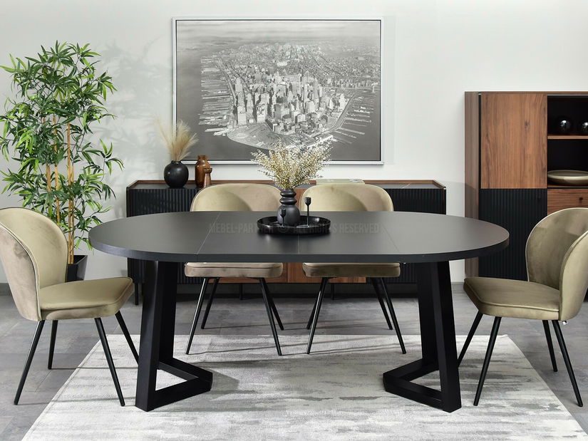 Blagovaonski stol Aceptar (crna + krem)