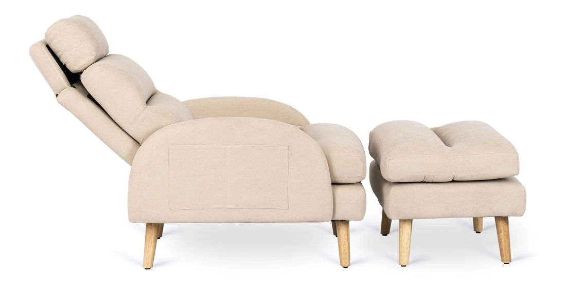 Polohovacie kreslo Hondurenas (béžová) (s taburetkou)