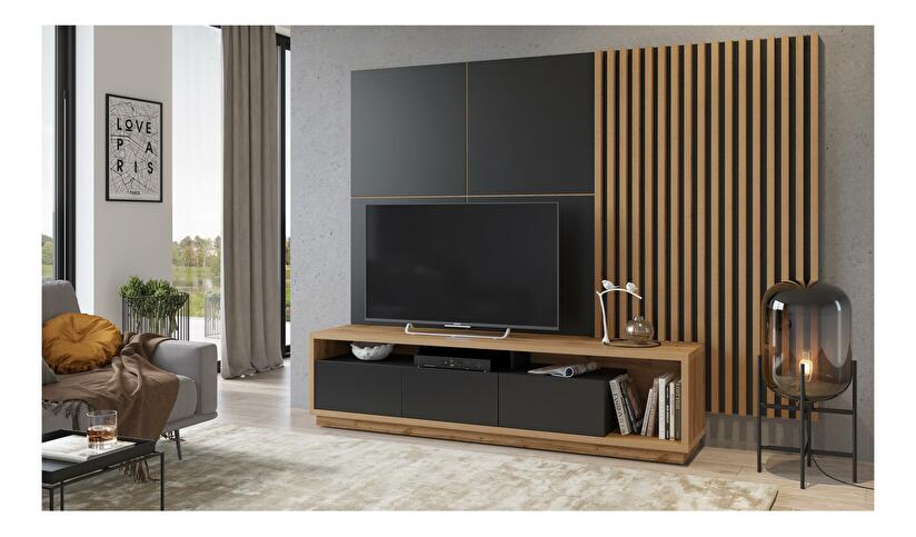 Mobilier living Celcey Typ 10 (Stejar wotan + Negru)