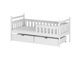 Detská posteľ 90 x 190 cm Emelda (s roštom a úl. priestorom) (biela)