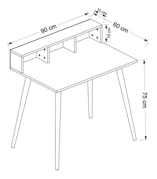 PC asztal Ronasotta 3 (fehér + fa)